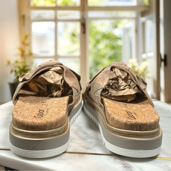GABOR 82.851 Suede Sesame Platform Slip-on Slide Size 39 US 8.5 - Picture 10 of 15